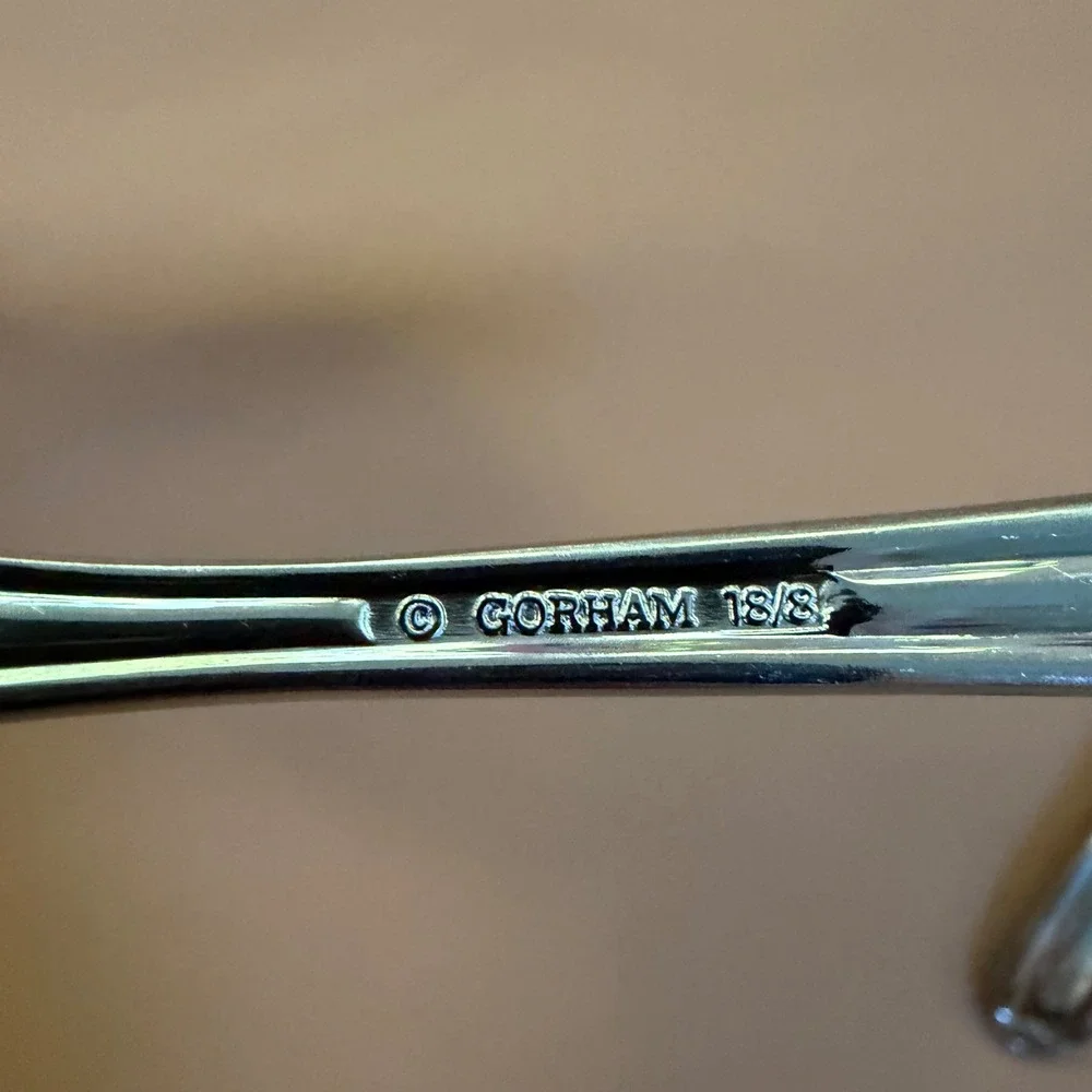 Gorham Melon Bud Glossy 18/8 Stainless Set of 5 Teaspoons 6 1/4 Inch Flatware